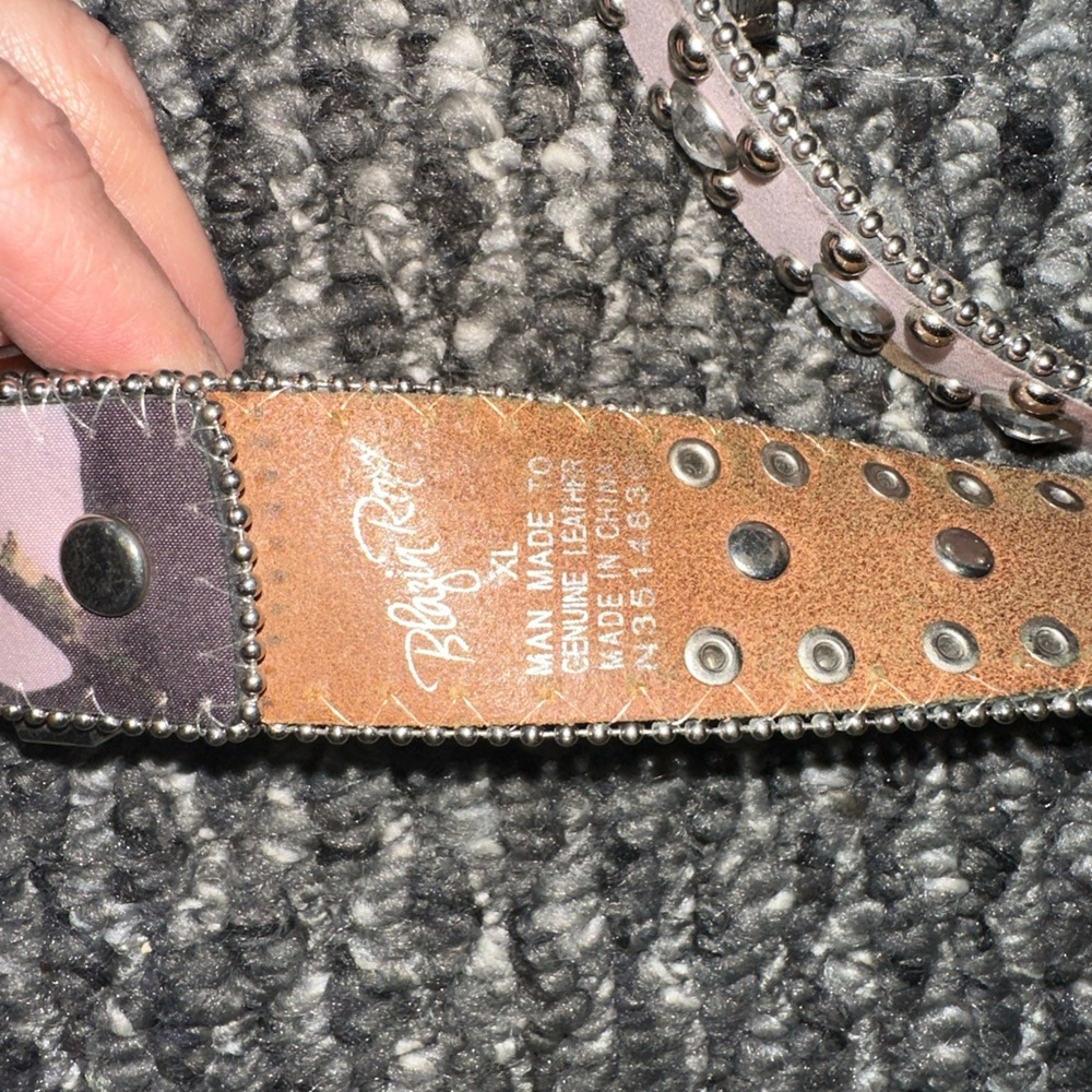 Betsey Johnson Pink Belt with Silver Studs - Picture 2 of 4